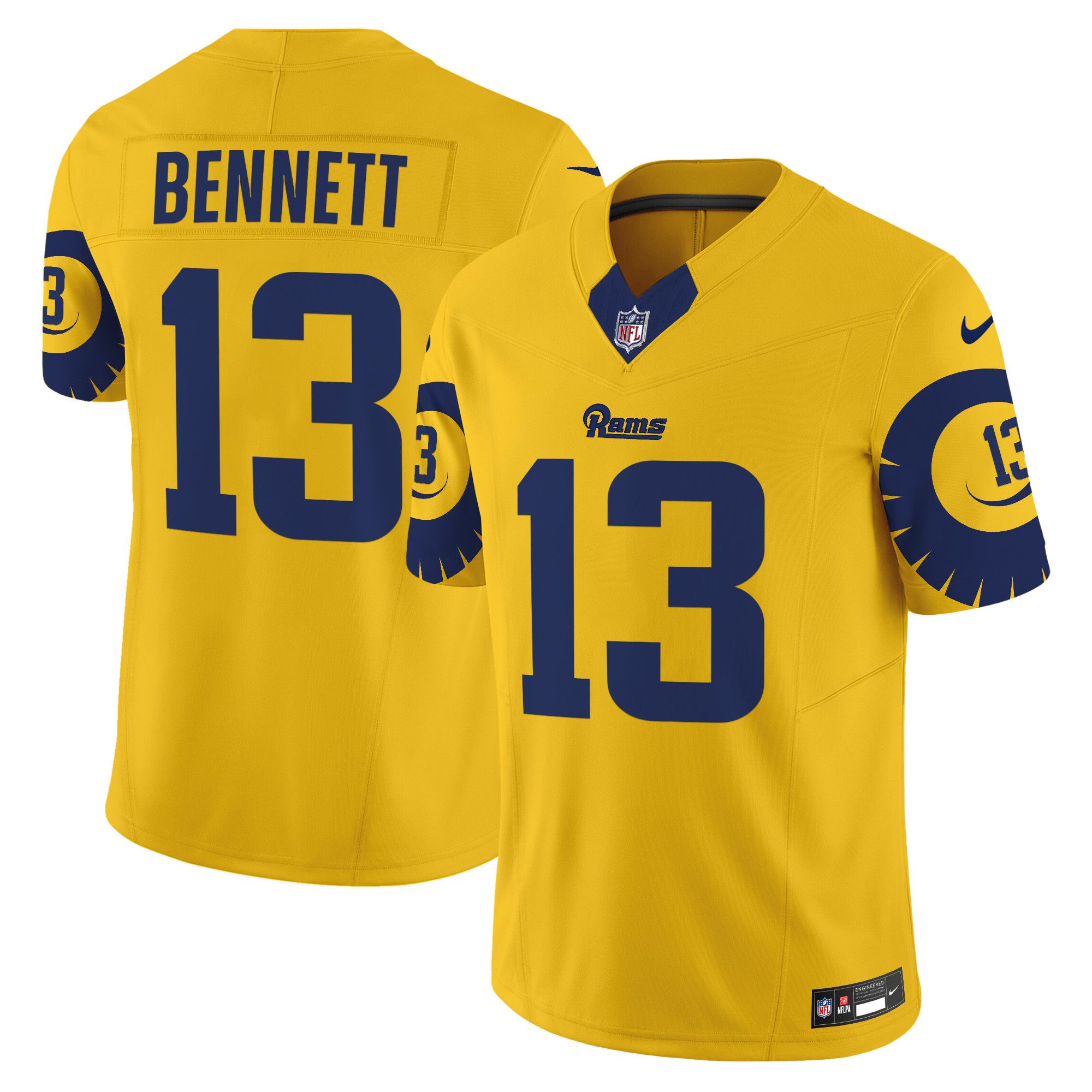 Men Los Angeles Rams 13 Bennett Yellow 2024 Nike Special Vapor Limited NFL Jersey